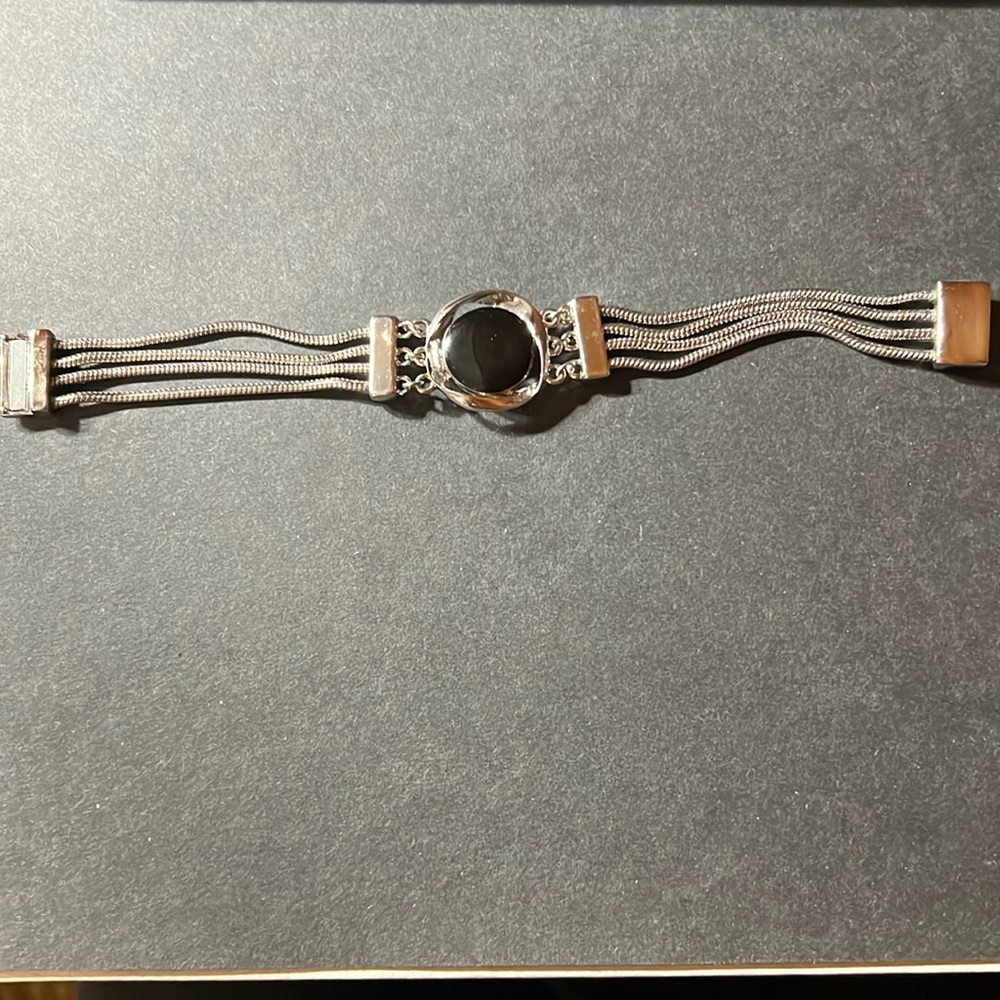 Reversible Silver Tone Bracelet, Magnetic Closure